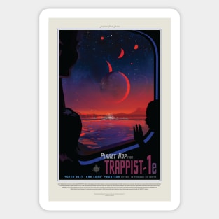 Trappist 1e, Travel Poster Sticker